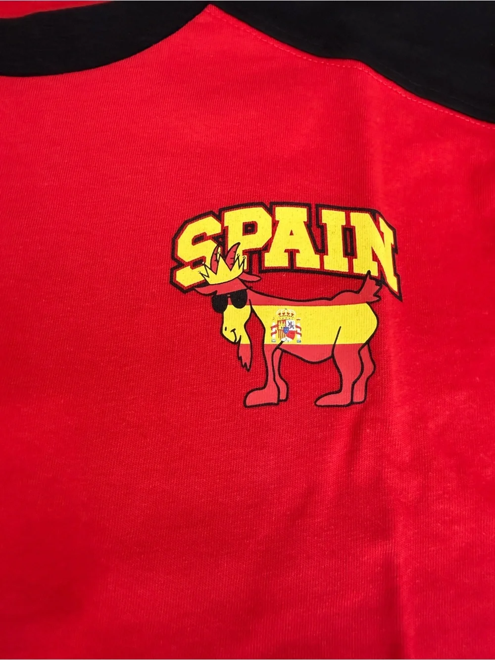 Spain Graphic Red & Black Short Sleeve Kids Tee